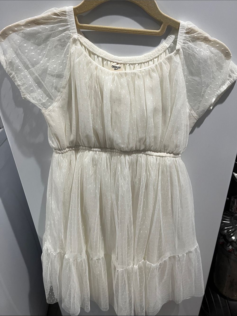 Oshkosh white polka dot dress